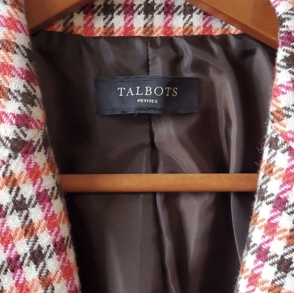 TALBOTS WOOL PLAID CHECK BLAZER 12 PETITE - Picture 8 of 14